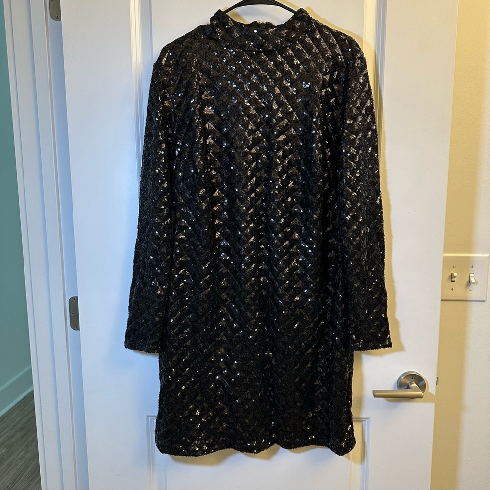 Sequined Black Cocktails Dress